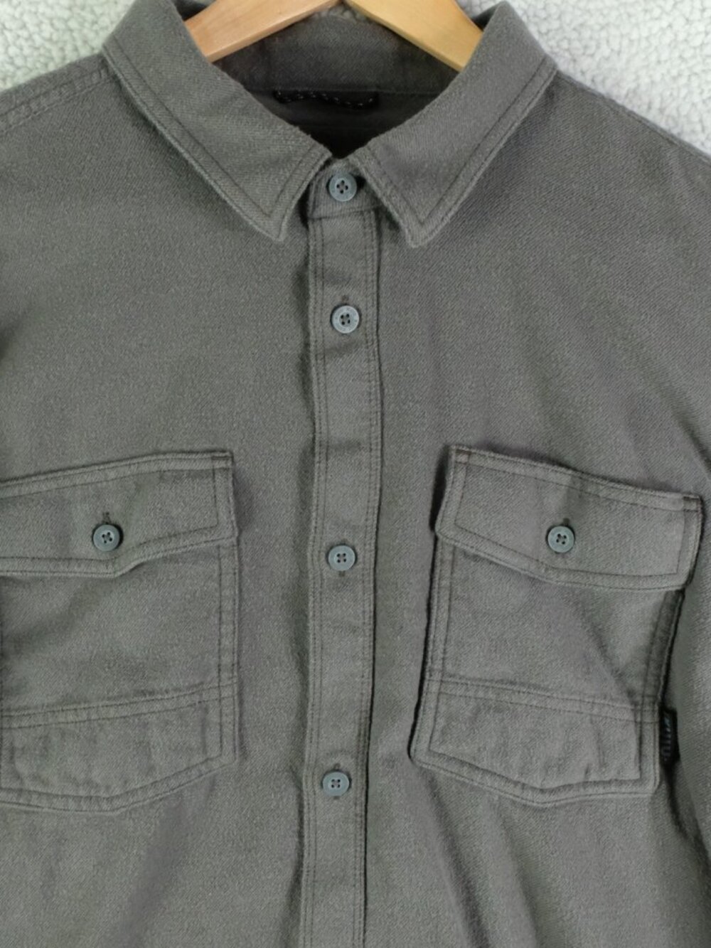 Kuiu Flannel Shirt Mens Extra Large Tall Gray Green Button Up Cotton Wool - Picture 2 of 10